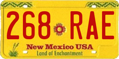 NM license plate 268RAE