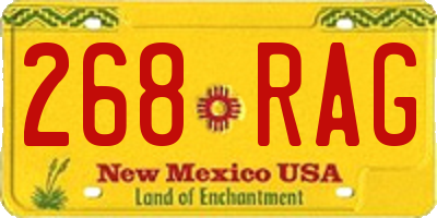 NM license plate 268RAG