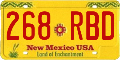NM license plate 268RBD