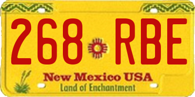 NM license plate 268RBE
