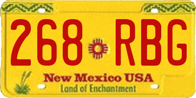 NM license plate 268RBG
