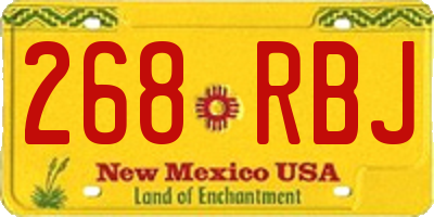 NM license plate 268RBJ