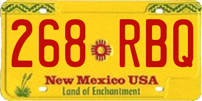 NM license plate 268RBQ