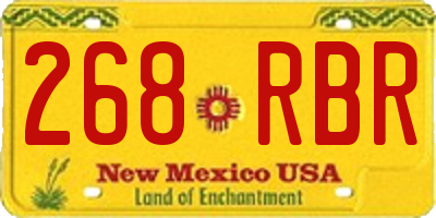 NM license plate 268RBR