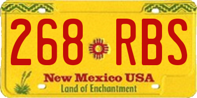 NM license plate 268RBS