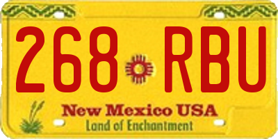 NM license plate 268RBU