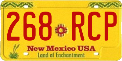 NM license plate 268RCP