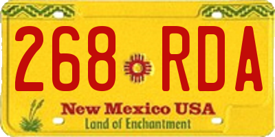 NM license plate 268RDA