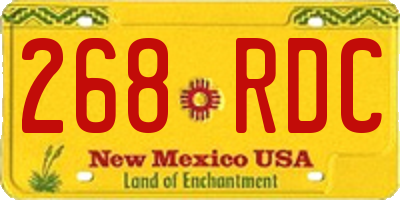 NM license plate 268RDC