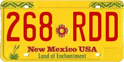 NM license plate 268RDD