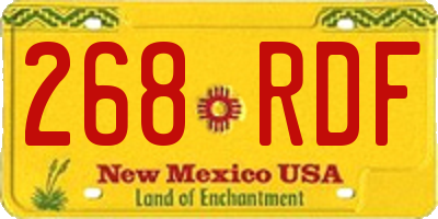 NM license plate 268RDF