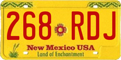 NM license plate 268RDJ