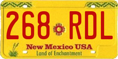 NM license plate 268RDL