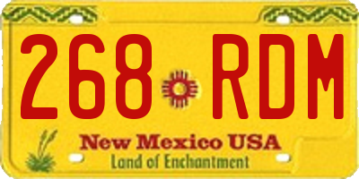 NM license plate 268RDM
