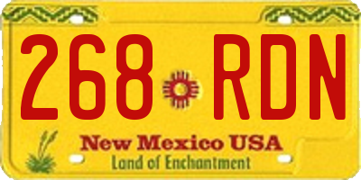 NM license plate 268RDN