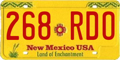 NM license plate 268RDO