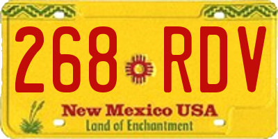 NM license plate 268RDV