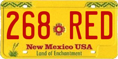NM license plate 268RED