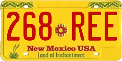NM license plate 268REE