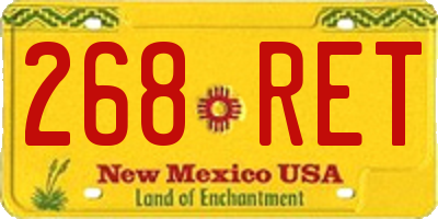 NM license plate 268RET