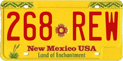 NM license plate 268REW