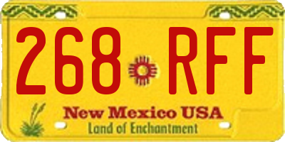 NM license plate 268RFF