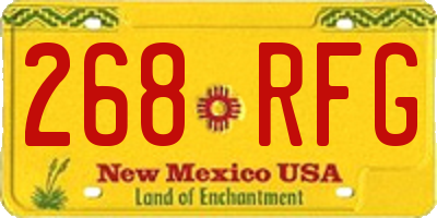 NM license plate 268RFG