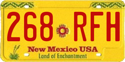 NM license plate 268RFH