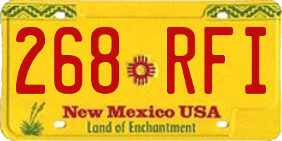 NM license plate 268RFI