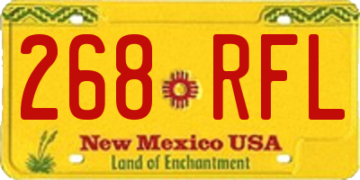 NM license plate 268RFL