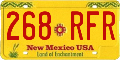 NM license plate 268RFR