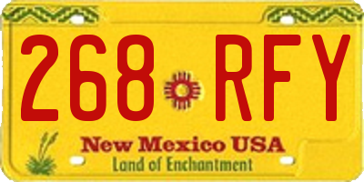 NM license plate 268RFY