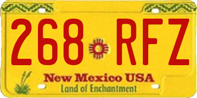 NM license plate 268RFZ