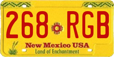 NM license plate 268RGB