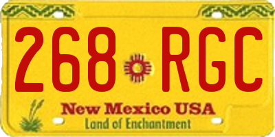 NM license plate 268RGC