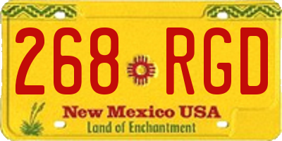 NM license plate 268RGD
