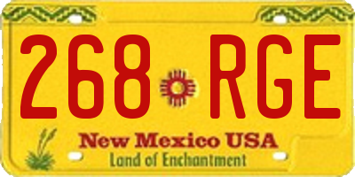 NM license plate 268RGE