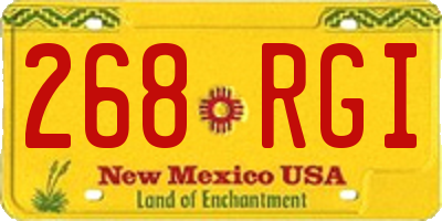 NM license plate 268RGI