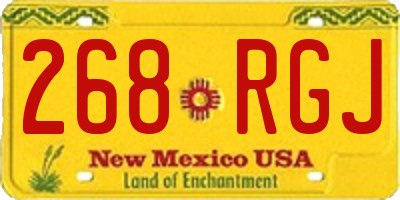 NM license plate 268RGJ