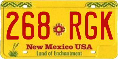 NM license plate 268RGK