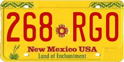 NM license plate 268RGO