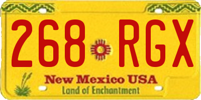 NM license plate 268RGX
