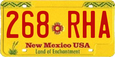 NM license plate 268RHA
