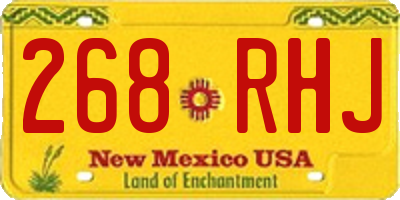 NM license plate 268RHJ