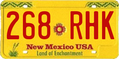 NM license plate 268RHK