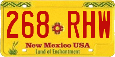 NM license plate 268RHW