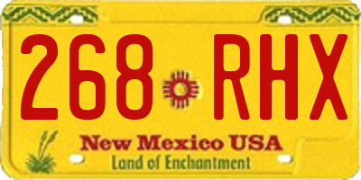NM license plate 268RHX