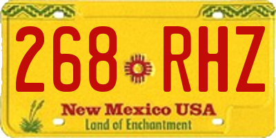 NM license plate 268RHZ