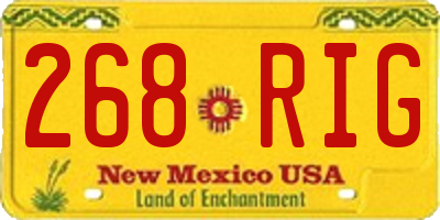 NM license plate 268RIG