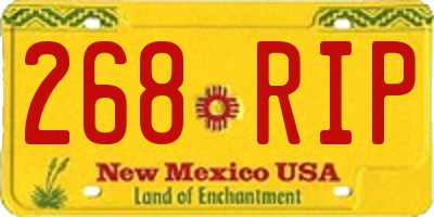 NM license plate 268RIP